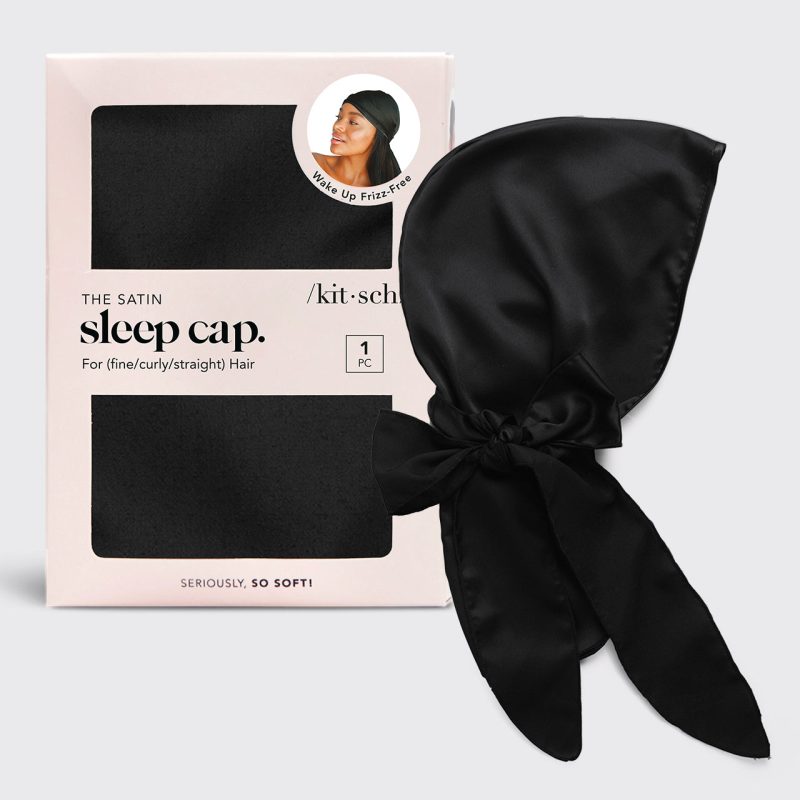 1702 SatinSleepCap Sleep Black hero