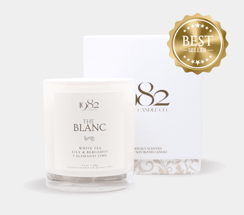 1982 candle co the blanc 75oz single wick notes white tea ginger lilies calamansi limes 807678