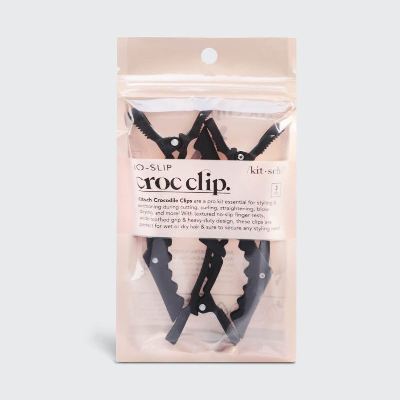 3416 KitschPro noSlip crocodile clips 3pc black pkg