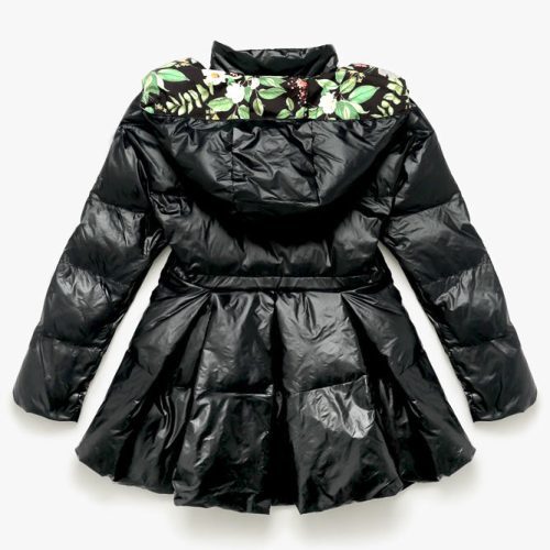 BF PF Pearl Puffer Coat Black Back Edit