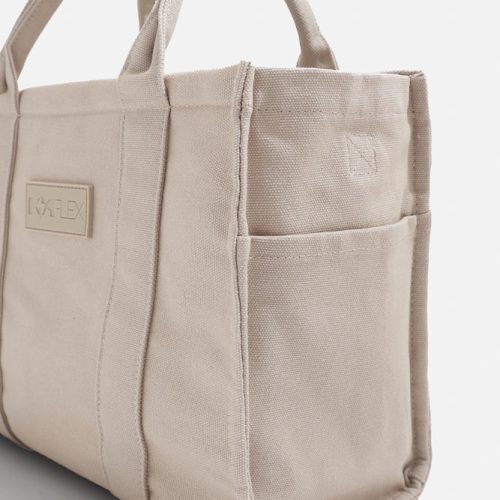 BF PF Sloane Tote Side Pocket Detail Taupe