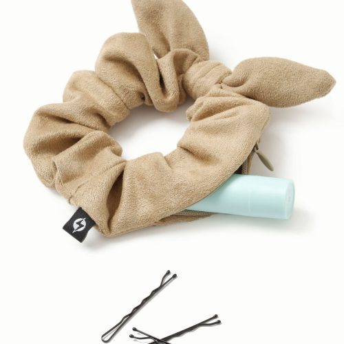 BeFulfilled POPFLEX Hair Scrunchie Taupe Open Zipper be9cb818 3d27 4cf6 8b3c 0d8bd8a44f52