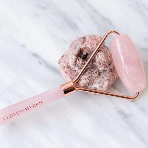 a rose quartz facial roller