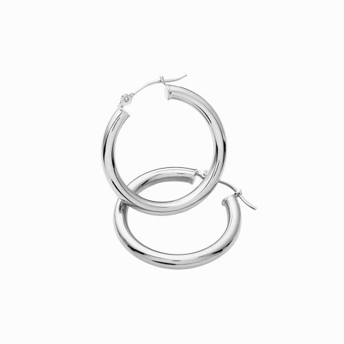 awe inspired earrings sterling silver 25mm chubby hoop earrings 31120676323380