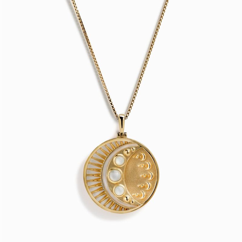 awe inspired necklaces 14k yellow gold vermeil 16 18 moonstone eclipse necklace 30982259900468