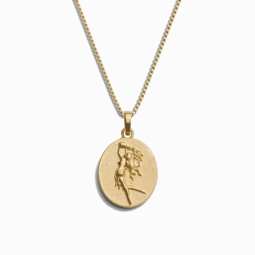 awe inspired necklaces 14k yellow gold vermeil aquarius standard zodiac goddess necklace 32914537054260