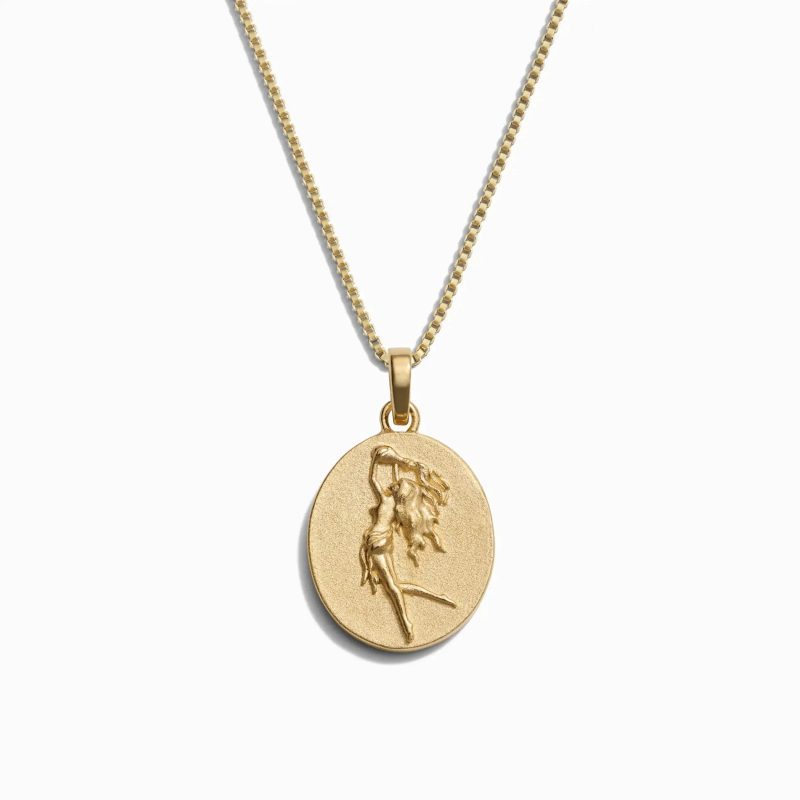 awe inspired necklaces 14k yellow gold vermeil aquarius standard zodiac goddess necklace 32914537054260