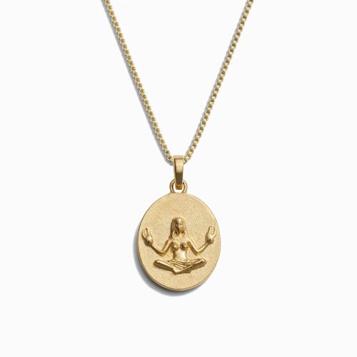 awe inspired necklaces 14k yellow gold vermeil cancer standard zodiac goddess necklace 32914537185332