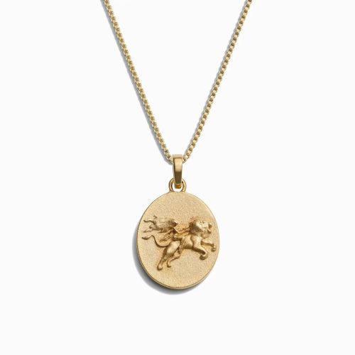 awe inspired necklaces 14k yellow gold vermeil leo standard zodiac goddess necklace 32914537381940