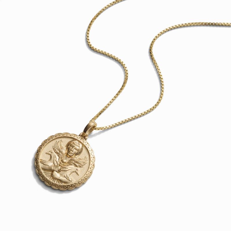 awe inspired necklaces 14k yellow gold vermeil the morrigan 16 18 celtic goddess coin necklace 31250778587188