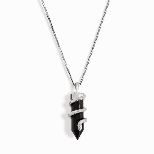 awe inspired necklaces sterling silver 16 18 onyx crystal snake necklace 30982122307636