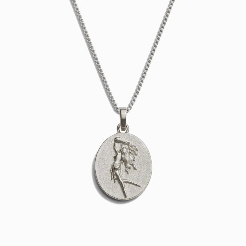 awe inspired necklaces sterling silver aquarius standard zodiac goddess necklace 32914537087028