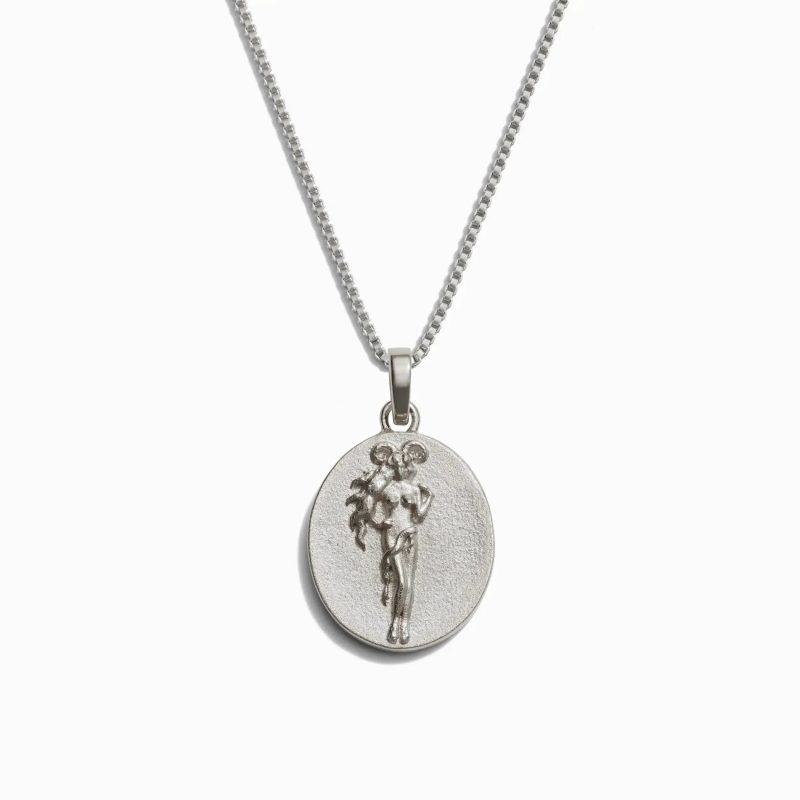 awe inspired necklaces sterling silver aries standard zodiac goddess necklace 32914537152564