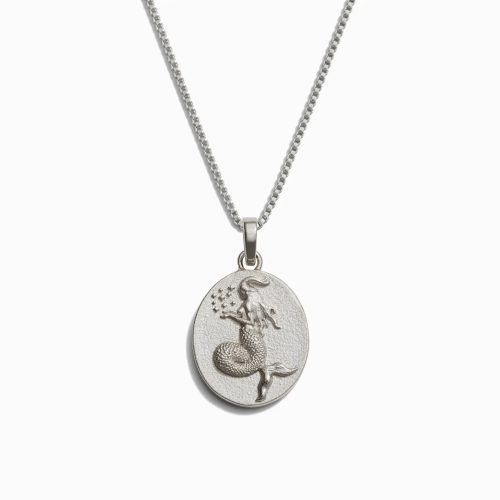 awe inspired necklaces sterling silver capricorn standard zodiac goddess necklace 32914537283636