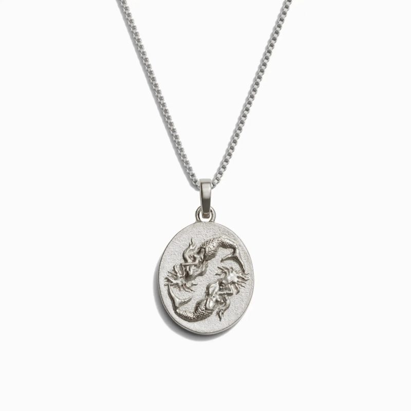 awe inspired necklaces sterling silver pisces standard zodiac goddess necklace 32914537545780