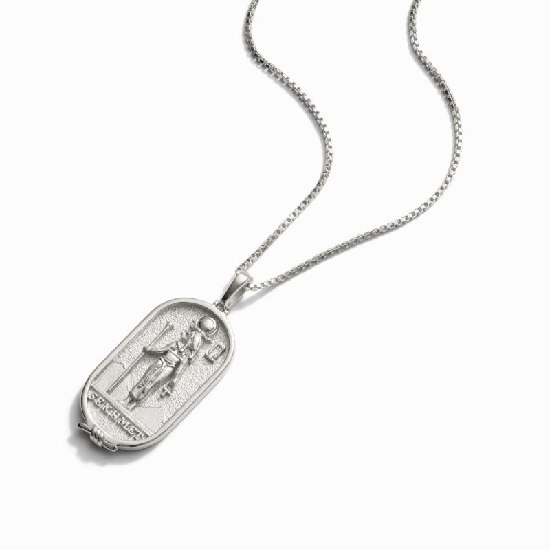 awe inspired necklaces sterling silver sekhmet 16 18 egyptian goddess tablet necklace 31251352715316