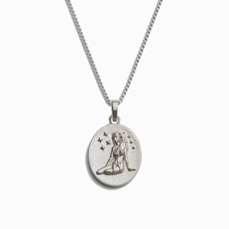 awe inspired necklaces sterling silver virgo standard zodiac goddess necklace 32914537807924