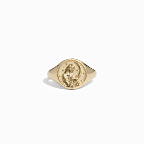 awe inspired rings 14k yellow gold vermeil 4 selene signet ring 33477071700020