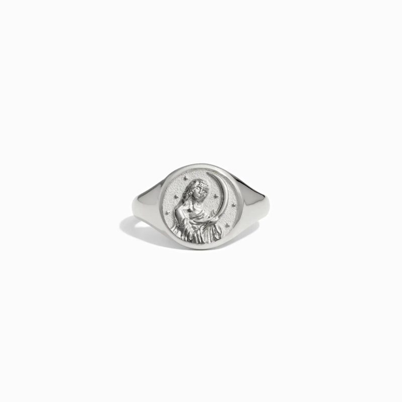 awe inspired rings sterling silver 4 selene signet ring 33477071732788