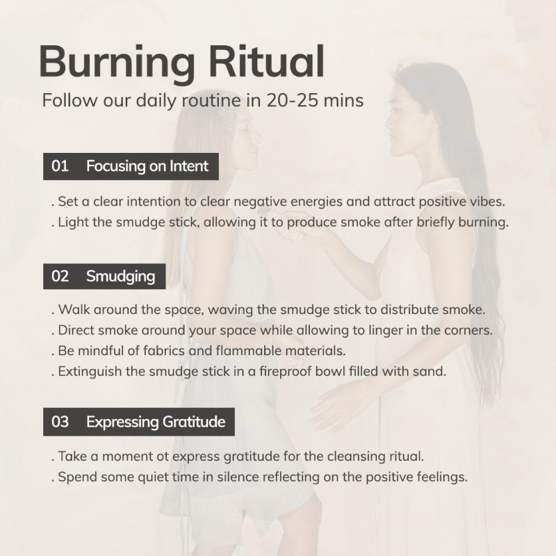 burning ritual routine with incense cone