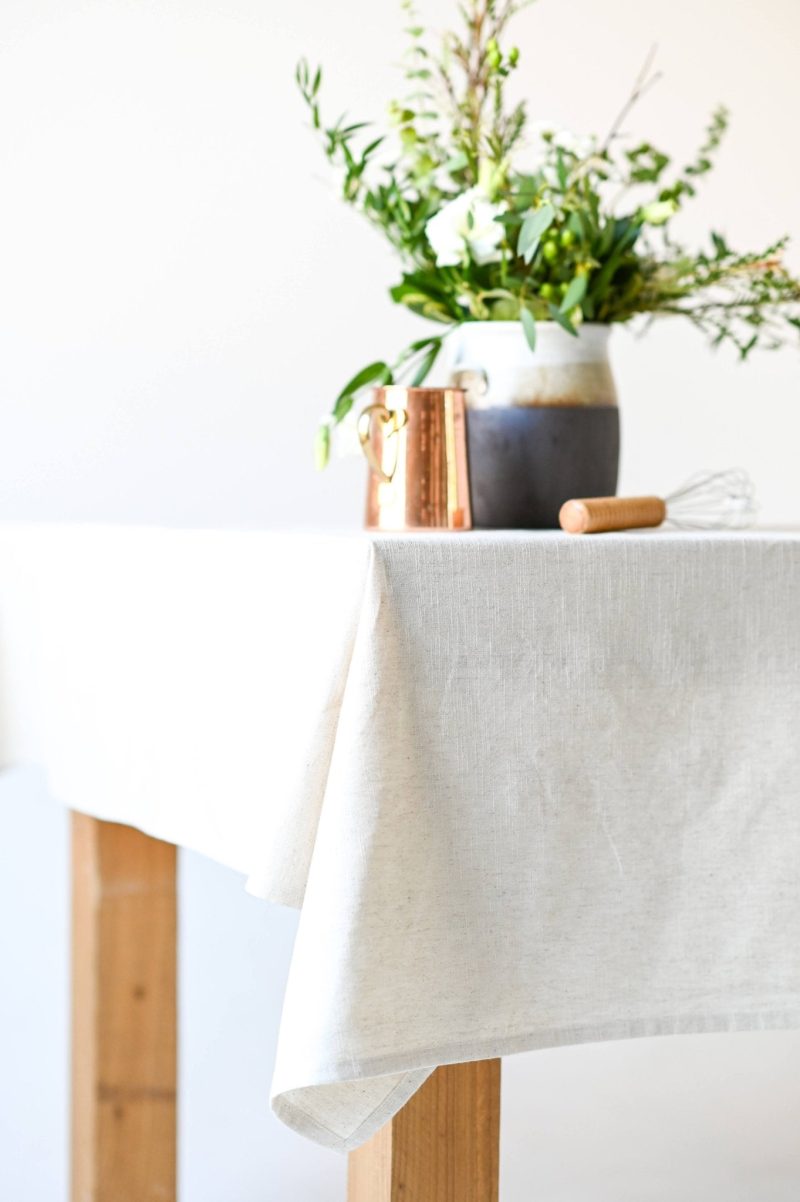 galley fen neutral linen tablecloth 806738