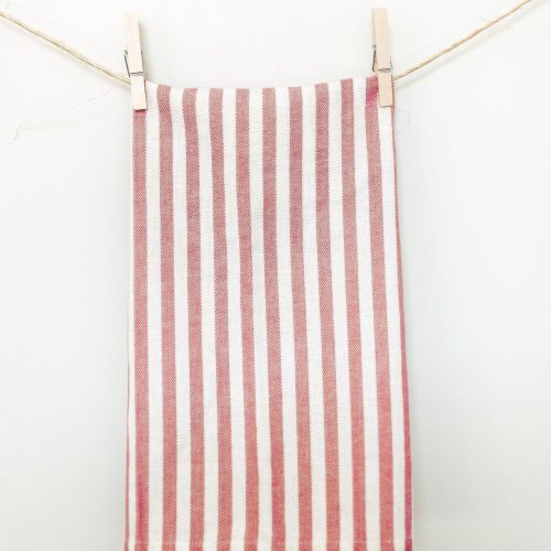 galley fen red french stripe dish towel 445546