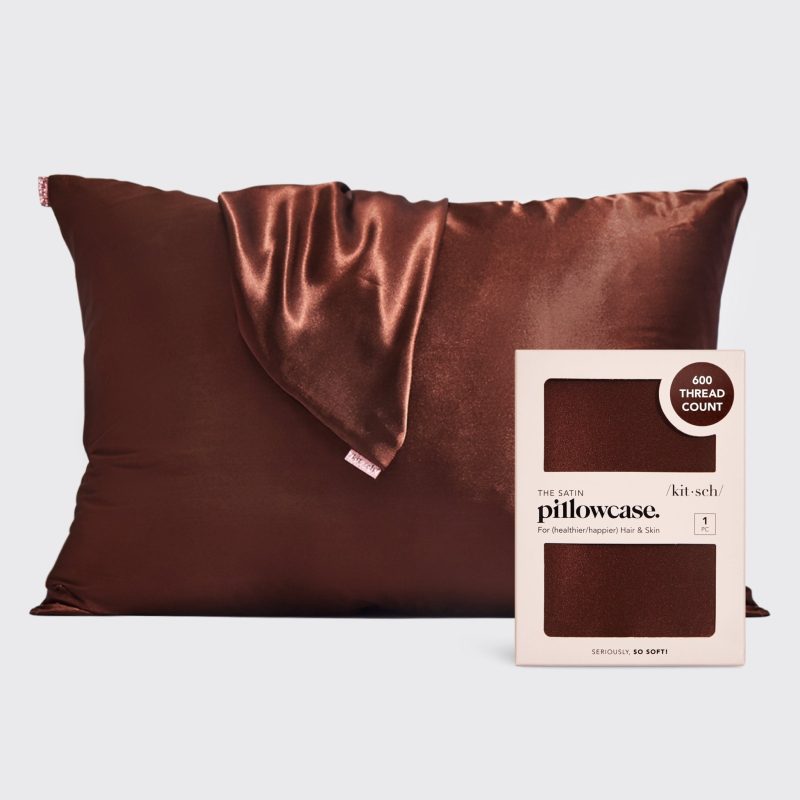 kitsch satin pillowcase chocolate 542427