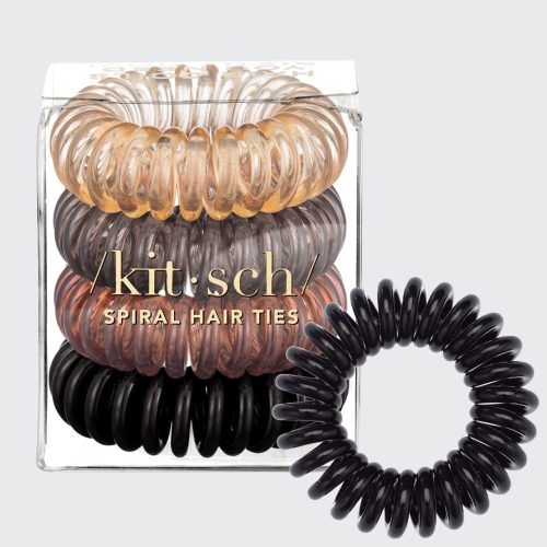 kitsch spiral hair ties 4 pc brunette 948170