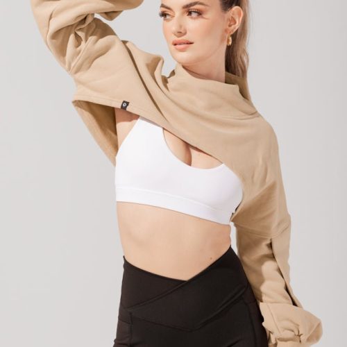 popflex mockneck shruggie taupe 155590