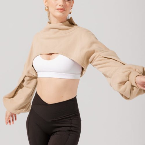 popflex mockneck shruggie taupe 193015