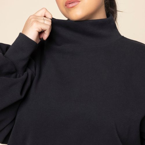 popflex ooey gooey mockneck sweatshirt with pockets black 686762