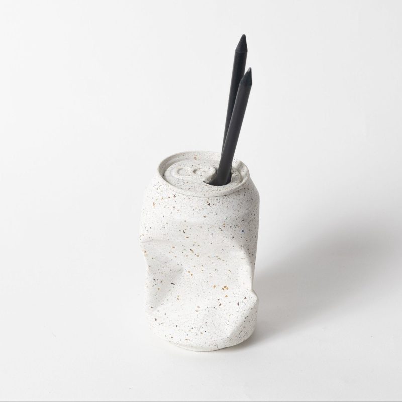 pretticool soda can vase white terrazzo 133724