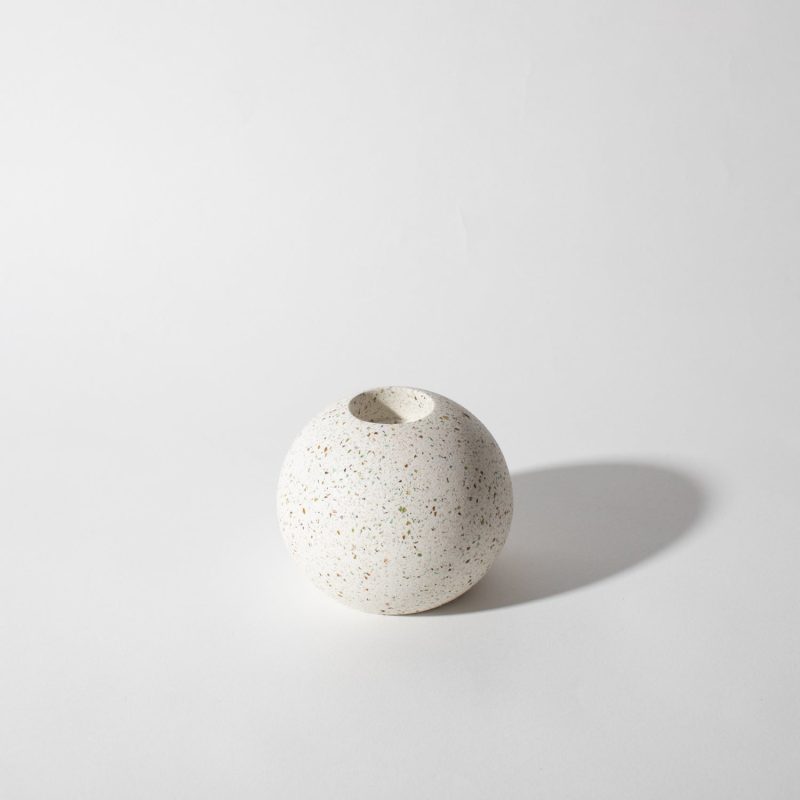 pretticool sphere candlestick holder white terrazzo 392554