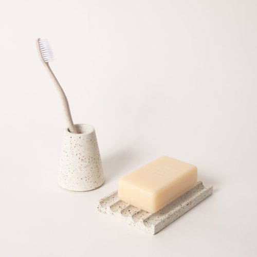 pretticool toothbrush holder white terrazzo 762799