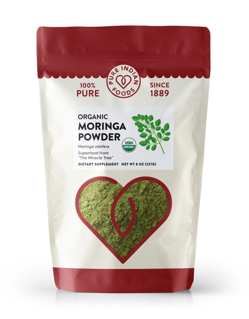 pure indian foods moringa powder certified organic 8 oz 375529