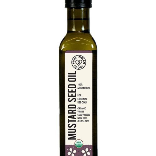 Pure Indian Foods Mustard Seed Oil, Cold Pressed, Virgin & Certified Organic