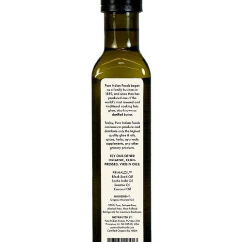 pure indian foods mustard seed oil cold pressed virgin certified organic 883088