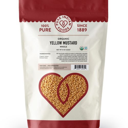 Pure Indian Foods Mustard Seed Yellow, Certified Organic