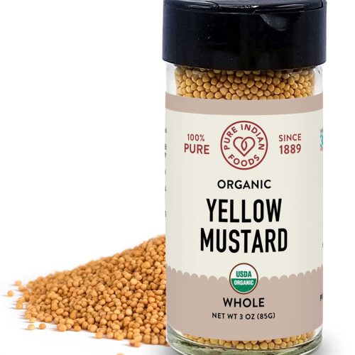 Pure Indian Foods Mustard Seed Yellow, Certified Organic