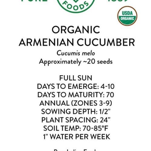 pure indian foods organic armenian cucumber seeds 658475