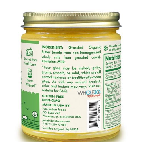 pure indian foods original ghee grassfed certified organic 979789