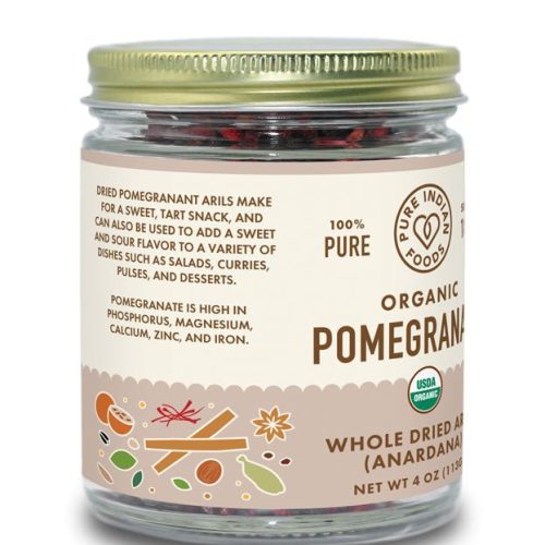 pure indian foods pomegranate anardana whole dried arils certified organic 4 oz 845919