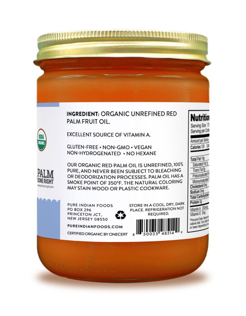 pure indian foods red palm oil certified organic 126 oz 429991