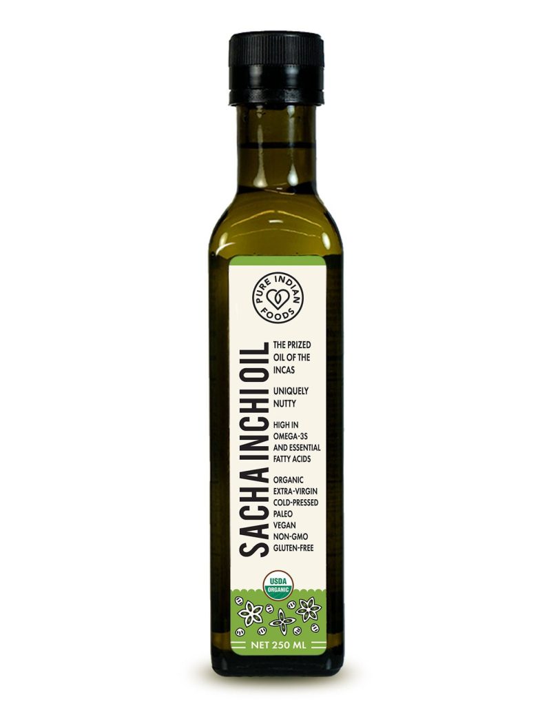 pure indian foods sacha inchi oil cold pressed virgin certified organic 250 ml 482894