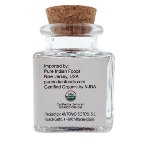 pure indian foods spanish saffron 1g glass bottle certified organic la mancha dop certified 513898