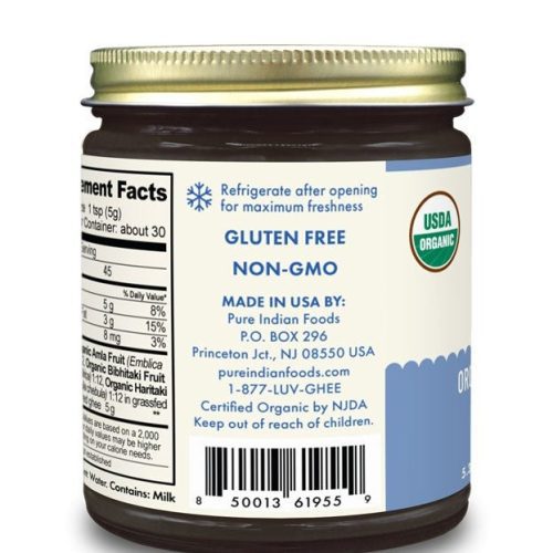 pure indian foods triphala ghee 53 oz certified organic 498086