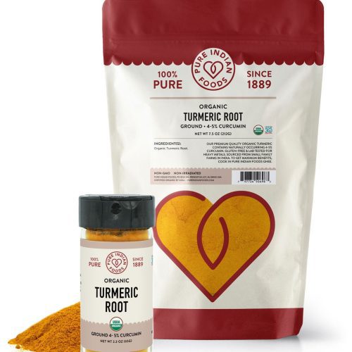 pure indian foods turmeric root high curcumin 4 5 certified organic 146198