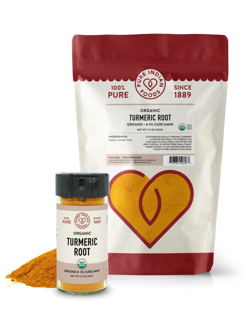 pure indian foods turmeric root high curcumin 4 5 certified organic 146198