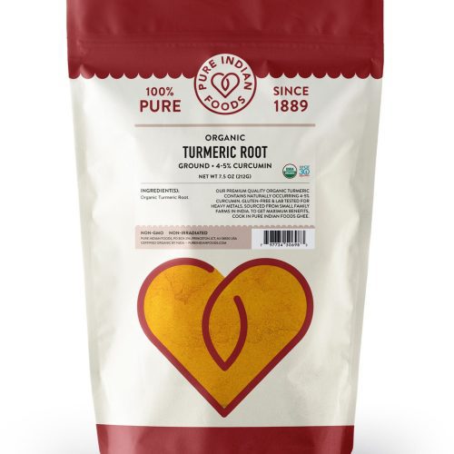 Pure Indian Foods Turmeric Root (High Curcumin 4 - 5%), Certified Organic