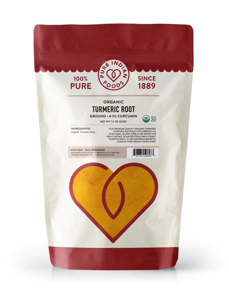 Pure Indian Foods Turmeric Root (High Curcumin 4 - 5%), Certified Organic